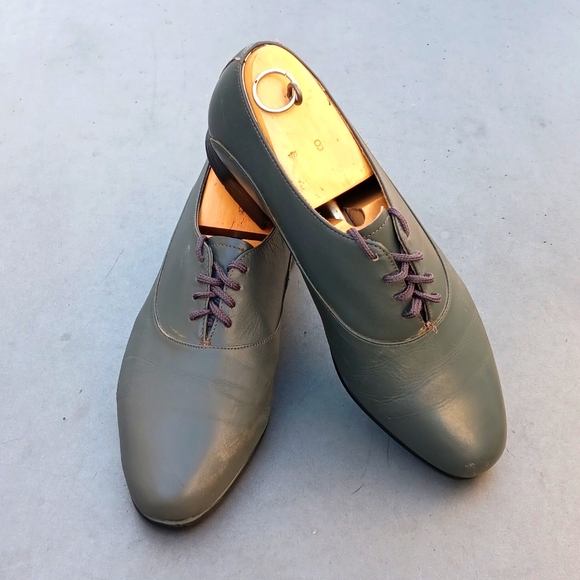 BARCLAY MEN\'S VINTAGE GREY LEATHER OXFORDS #23010 (USA) main image 9